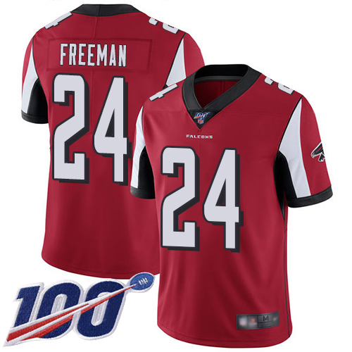 Atlanta Falcons Limited Red Men Devonta Freeman Home Jersey NFL Football #24 100th Season Vapor Untouchable